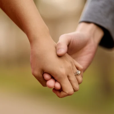 Guy and girl holding hands Kariya Park Engagement Photoshoot