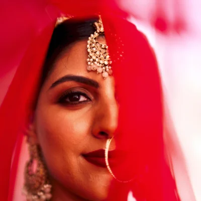 Indian Bride with dupatta