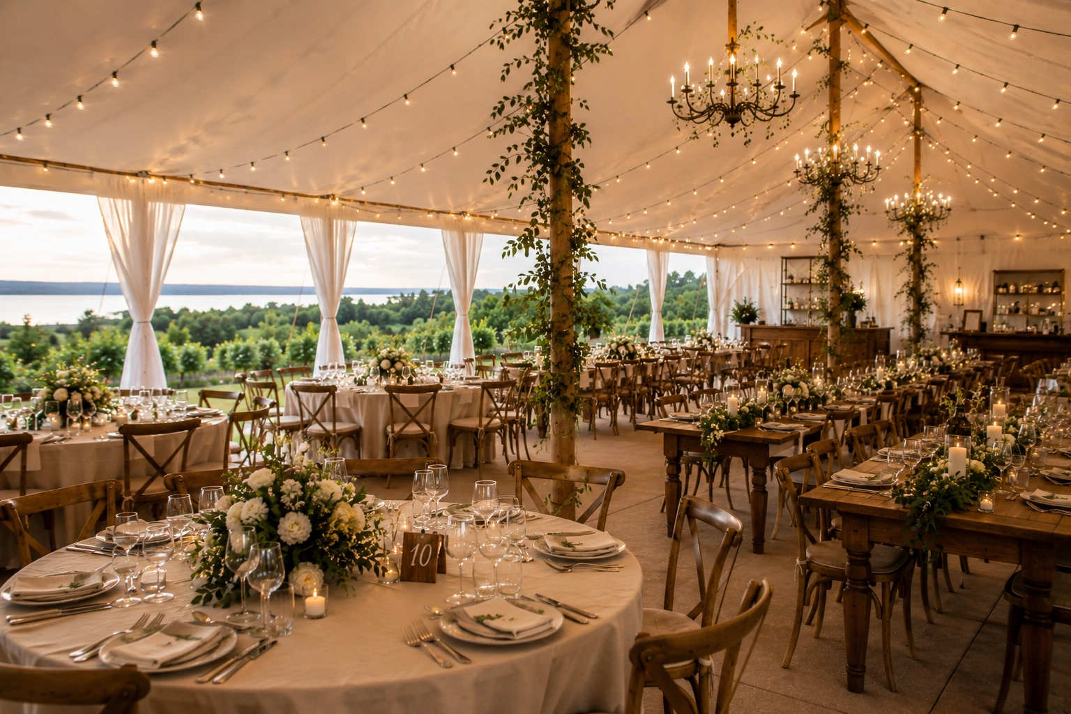 Interior wedding reception at Martin Estates