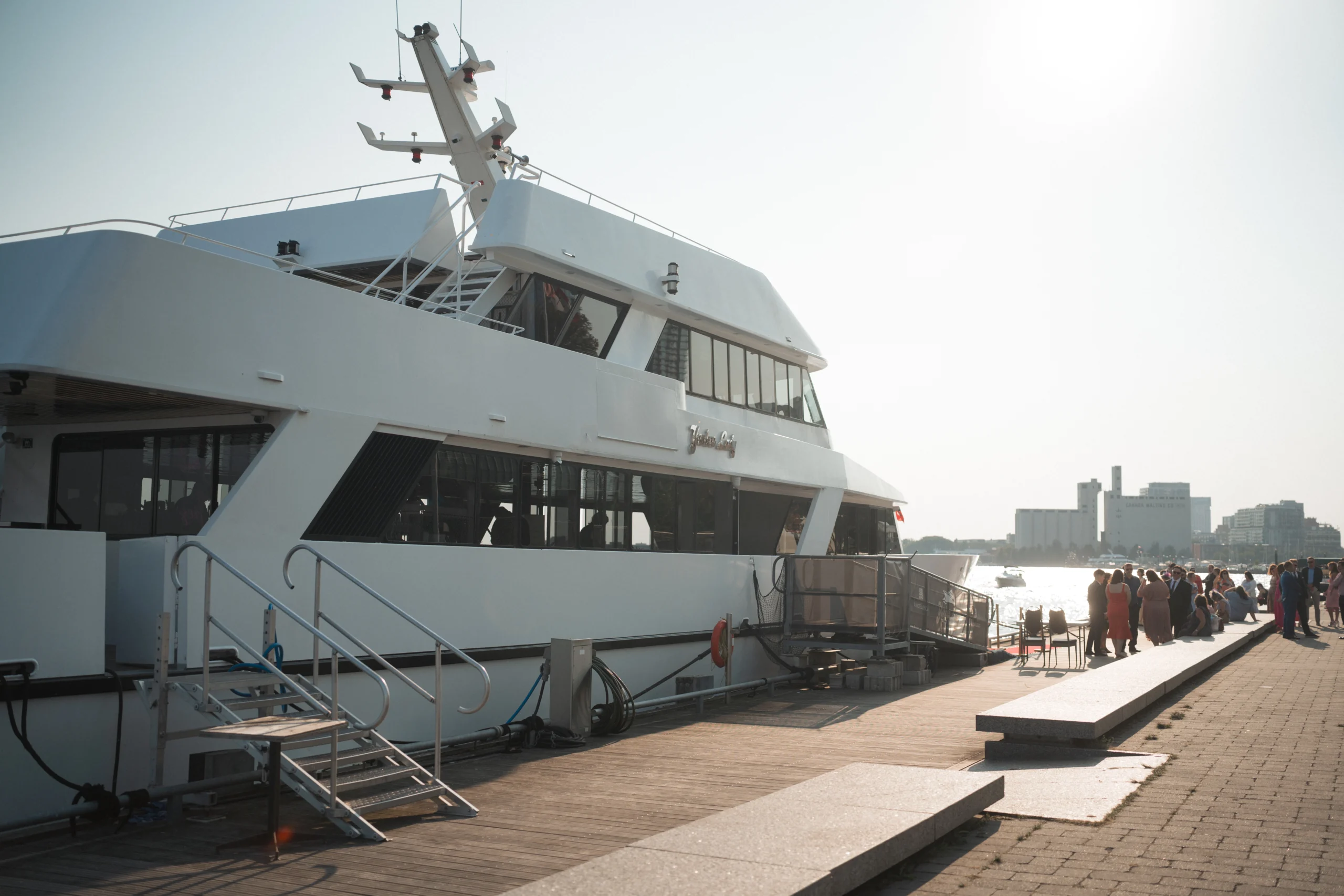 Yankee Lady Yacht Docked during sunset