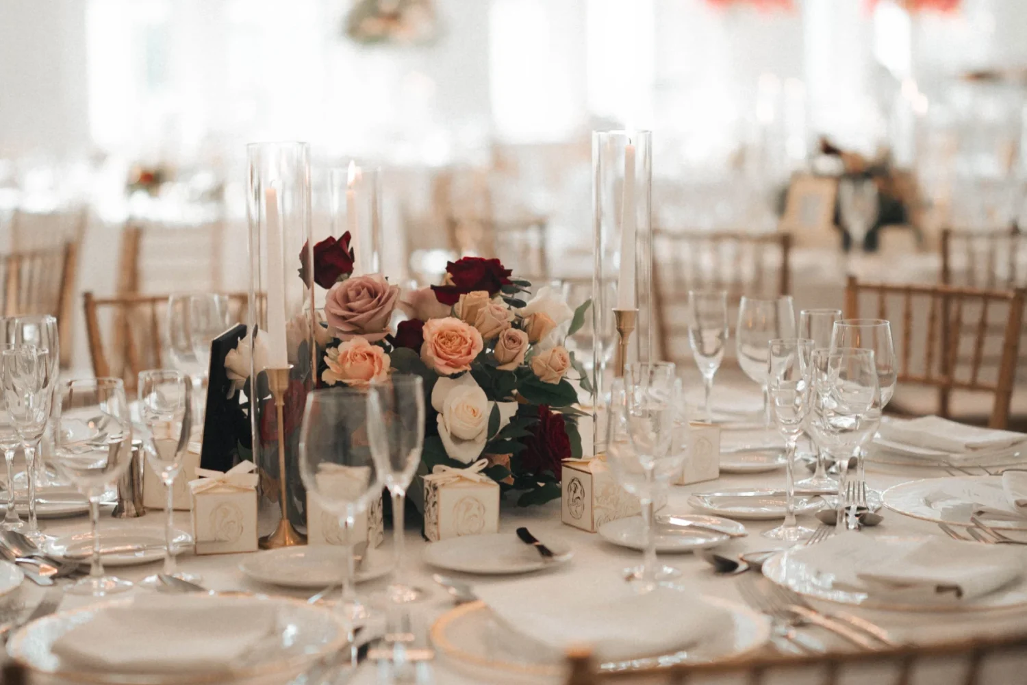 Indoor wedding table